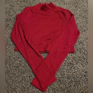 Forever 21 Long sleeve ribbed mock neck crop top size medium
